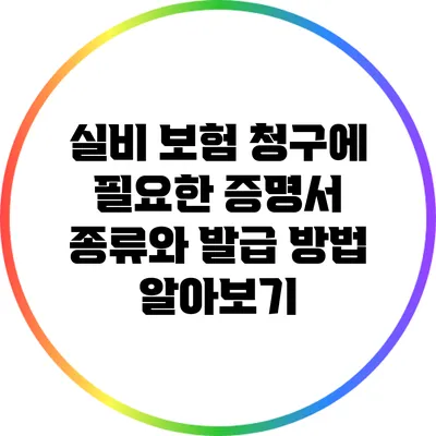 실비 보험 청구에 필요한 증명서 종류와 발급 방법 알아보기