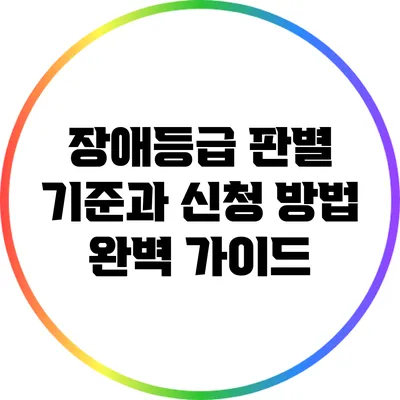 장애등급 판별 기준과 신청 방법 완벽 가이드