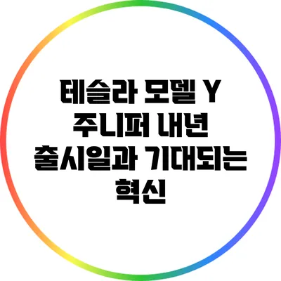 테슬라 모델 Y 주니퍼: 내년 출시일과 기대되는 혁신