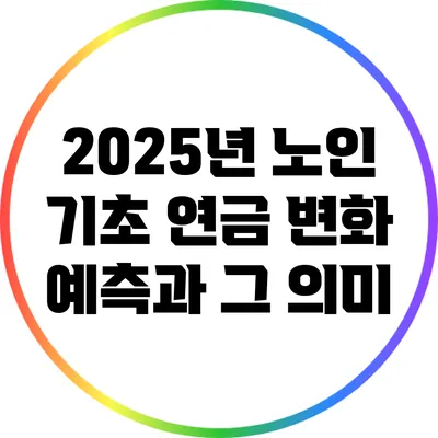 2025년 노인 기초 연금 변화 예측과 그 의미