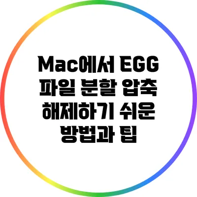 Mac에서 EGG 파일 분할 압축 해제하기: 쉬운 방법과 팁