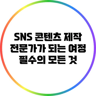 SNS 콘텐츠 제작 전문가가 되는 여정: 필수의 모든 것
