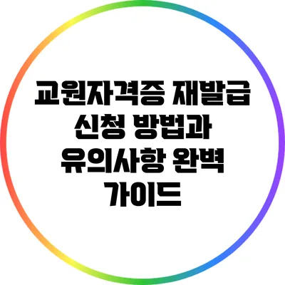 교원자격증 재발급 신청 방법과 유의사항 완벽 가이드