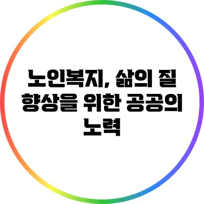 노인복지, 삶의 질 향상을 위한 공공의 노력