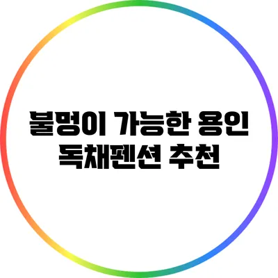 불멍이 가능한 용인 독채펜션 추천