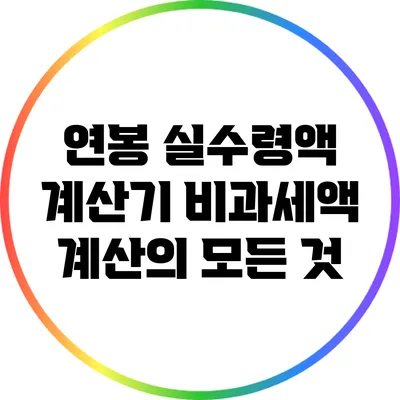 연봉 실수령액 계산기: 비과세액 계산의 모든 것