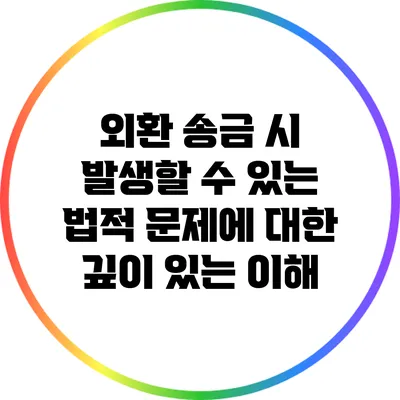 외환 송금 시 발생할 수 있는 법적 문제에 대한 깊이 있는 이해