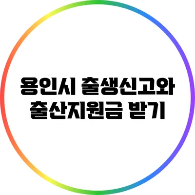 용인시 출생신고와 출산지원금 받기