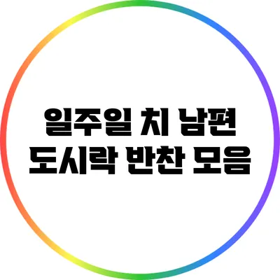 일주일 치 남편 도시락 반찬 모음