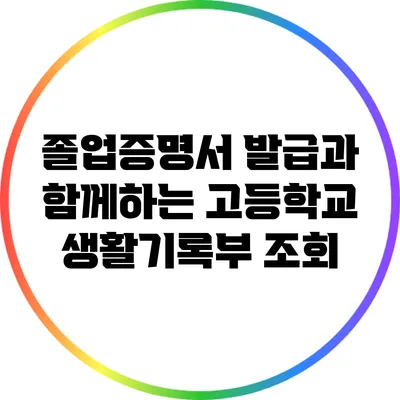 졸업증명서 발급과 함께하는 고등학교 생활기록부 조회