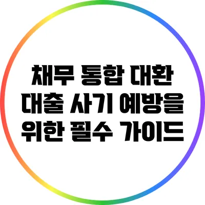 채무 통합 대환 대출 사기 예방을 위한 필수 가이드