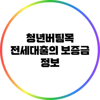 청년버팀목 전세대출의 보증금 정보
