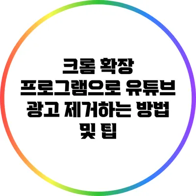 크롬 확장 프로그램으로 유튜브 광고 제거하는 방법 및 팁