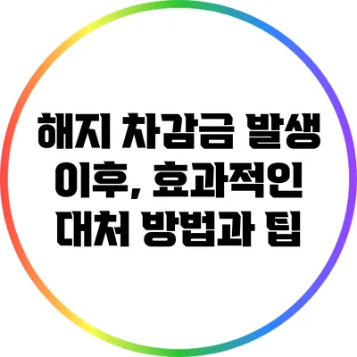해지 차감금 발생 이후, 효과적인 대처 방법과 팁