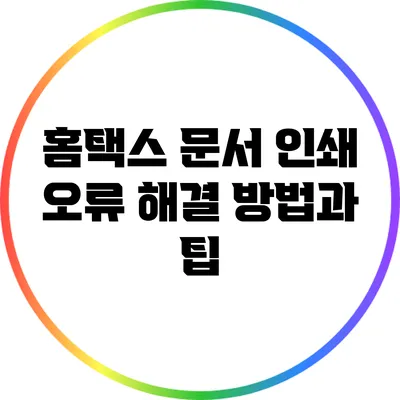 홈택스 문서 인쇄 오류 해결 방법과 팁