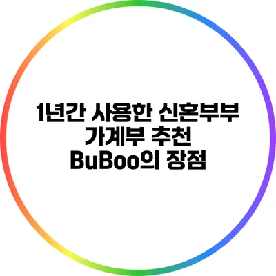 1년간 사용한 신혼부부 가계부 추천: BuBoo의 장점