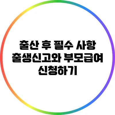 출산 후 필수 사항: 출생신고와 부모급여 신청하기