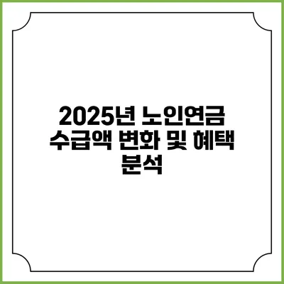 2025년 노인연금 수급액 변화 및 혜택 분석