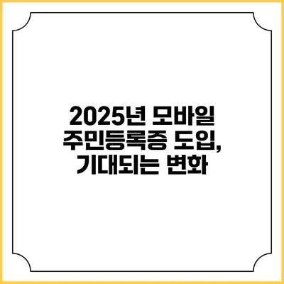 2025년 모바일 주민등록증 도입, 기대되는 변화