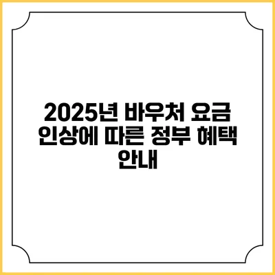 2025년 바우처 요금 인상에 따른 정부 혜택 안내
