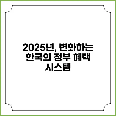 2025년, 변화하는 한국의 정부 혜택 시스템