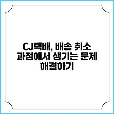 CJ택배, 배송 취소 과정에서 생기는 문제 해결하기