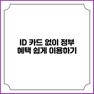 ID 카드 없이 정부 혜택 쉽게 이용하기