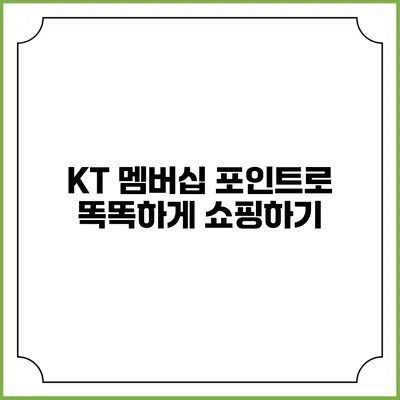 KT 멤버십 포인트로 똑똑하게 쇼핑하기