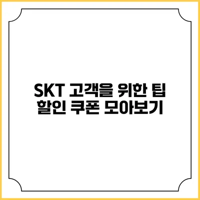 SKT 고객을 위한 팁 할인 쿠폰 모아보기