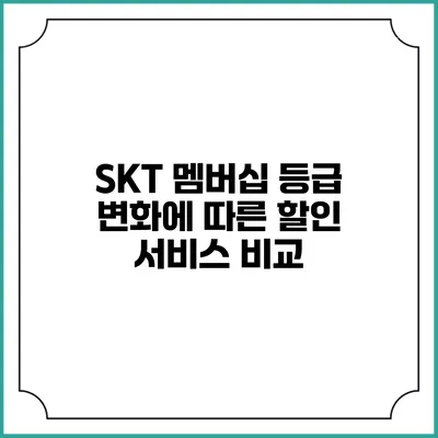 SKT 멤버십 등급 변화에 따른 할인 서비스 비교