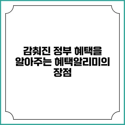 감춰진 정부 혜택을 알아주는 혜택알리미의 장점