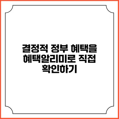결정적 정부 혜택을 혜택알리미로 직접 확인하기