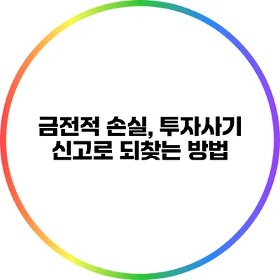금전적 손실, 투자사기 신고로 되찾는 방법