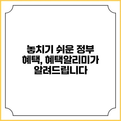 놓치기 쉬운 정부 혜택, 혜택알리미가 알려드립니다