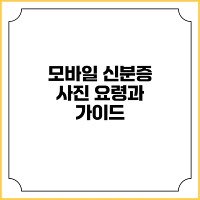 모바일 신분증 사진 요령과 가이드