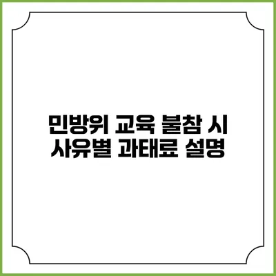 민방위 교육 불참 시 사유별 과태료 설명