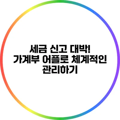 세금 신고 대박! 가계부 어플로 체계적인 관리하기