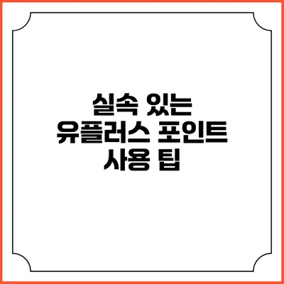 실속 있는 유플러스 포인트 사용 팁