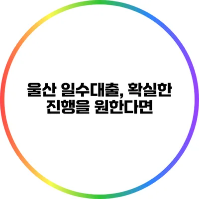 울산 일수대출, 확실한 진행을 원한다면