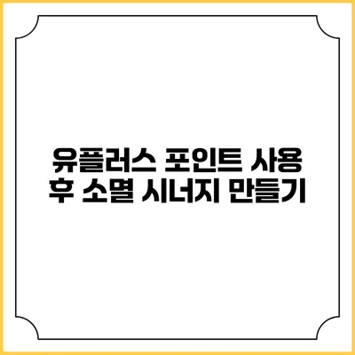 유플러스 포인트 사용 후 소멸 시너지 만들기