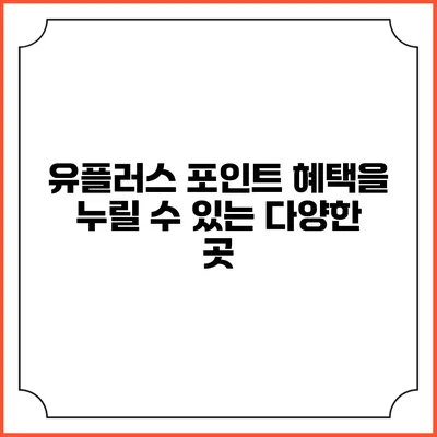 유플러스 포인트 혜택을 누릴 수 있는 다양한 곳