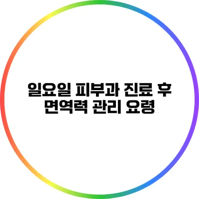 일요일 피부과 진료 후 면역력 관리 요령