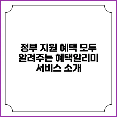 정부 지원 혜택 모두 알려주는 혜택알리미 서비스 소개
