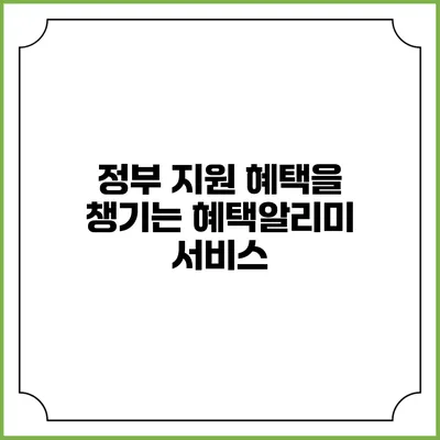정부 지원 혜택을 챙기는 혜택알리미 서비스