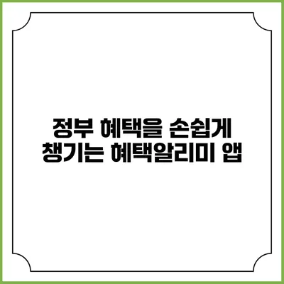 정부 혜택을 손쉽게 챙기는 혜택알리미 앱