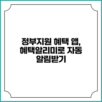 정부지원 혜택 앱, 혜택알리미로 자동 알림받기