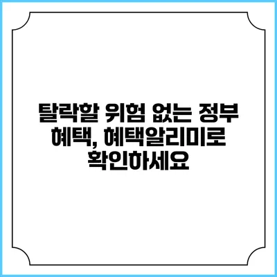 탈락할 위험 없는 정부 혜택, 혜택알리미로 확인하세요