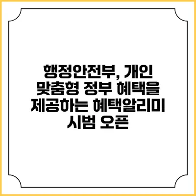 행정안전부, 개인 맞춤형 정부 혜택을 제공하는 혜택알리미 시범 오픈