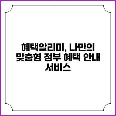 혜택알리미, 나만의 맞춤형 정부 혜택 안내 서비스