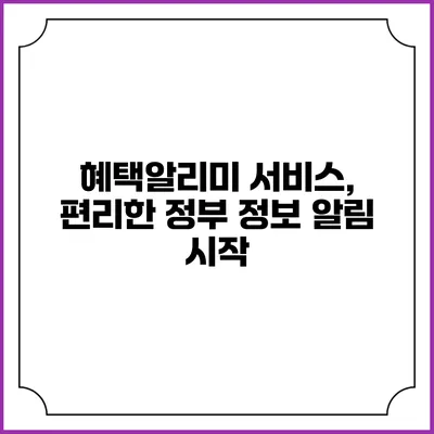 혜택알리미 서비스, 편리한 정부 정보 알림 시작